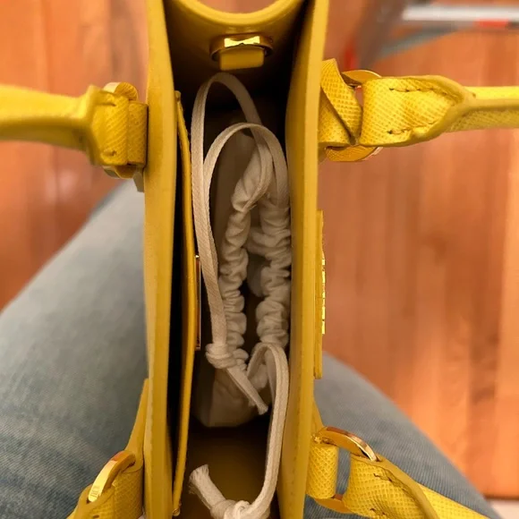 NWT Prada Saffiano Sunny Yellow Mini Tote - Picture 8 of 12